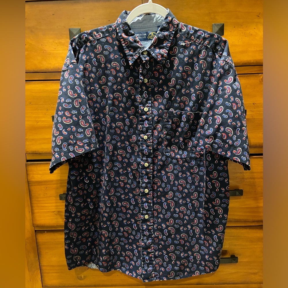 Blue Paisley Button Down Shirt